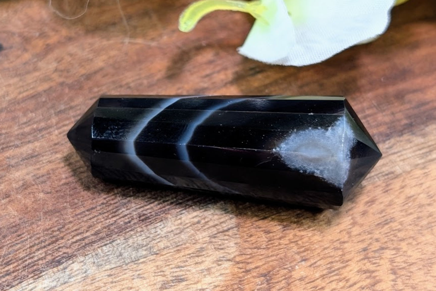 Black Agate Double Terminated Mini Wand