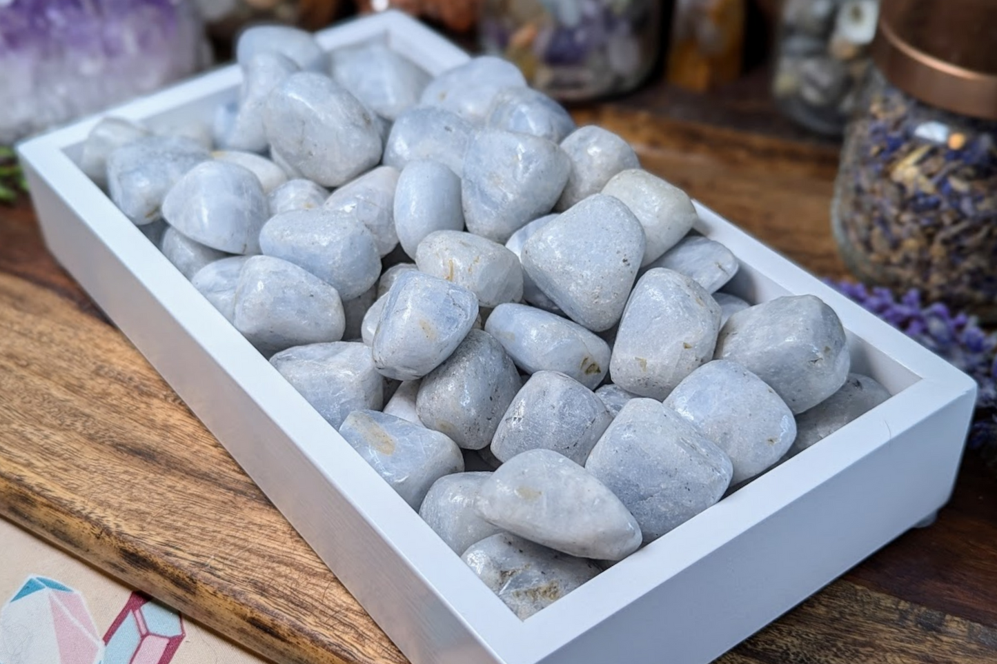 Blue Calcite Tumbled - Set of 3