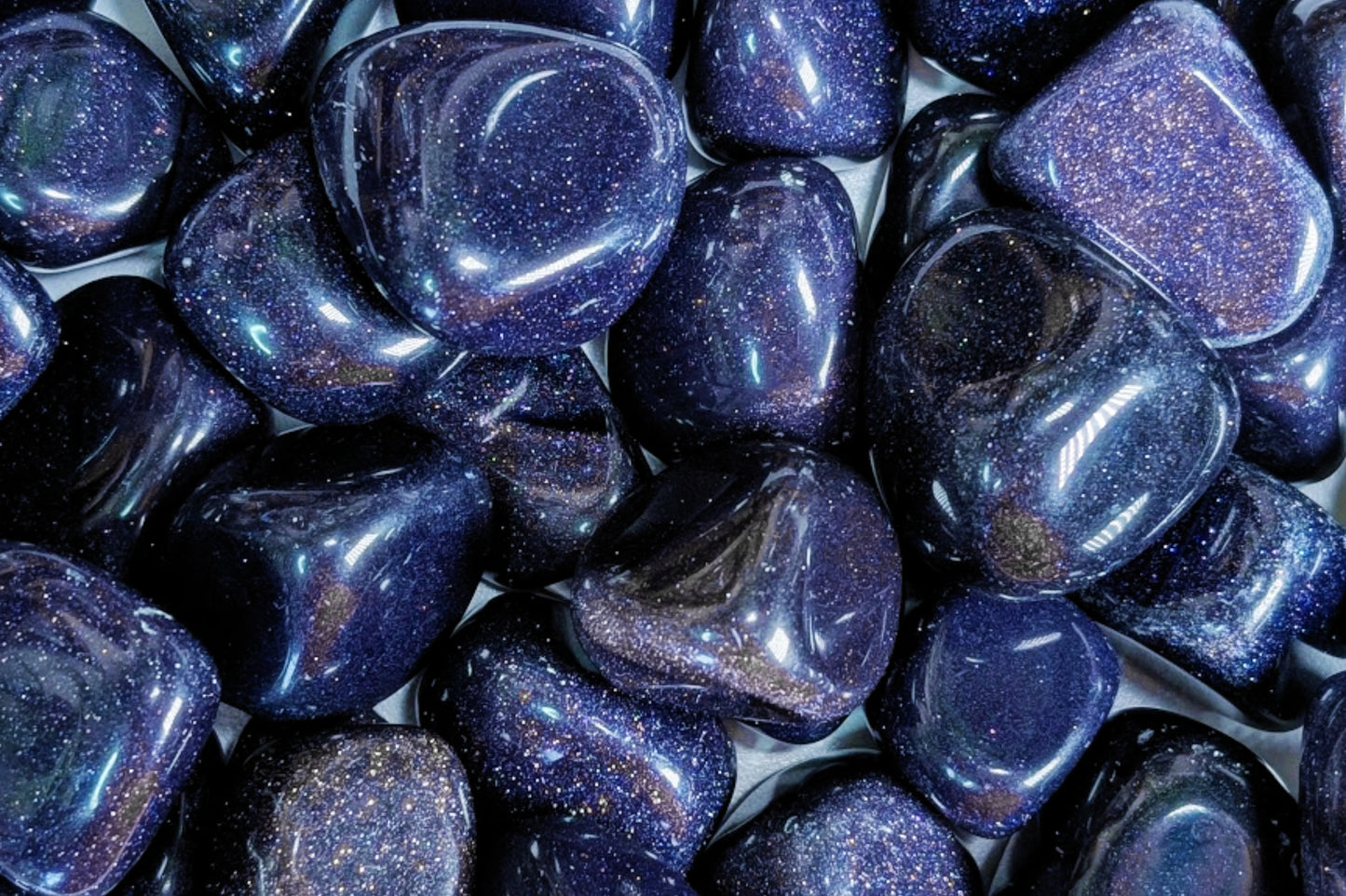 Blue Goldstone Tumbled - Set of 5