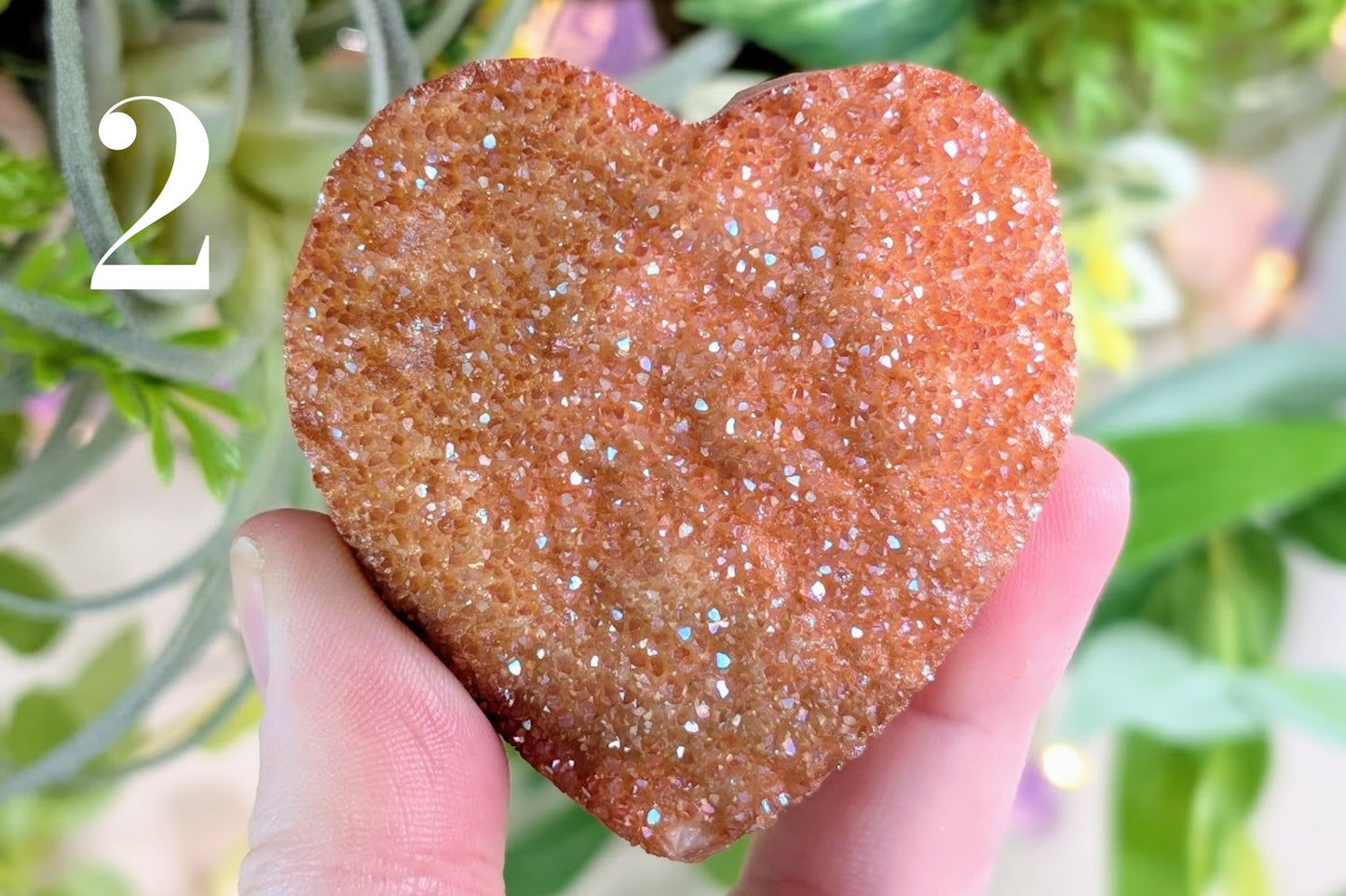 Champagne Aura Druzy Heart