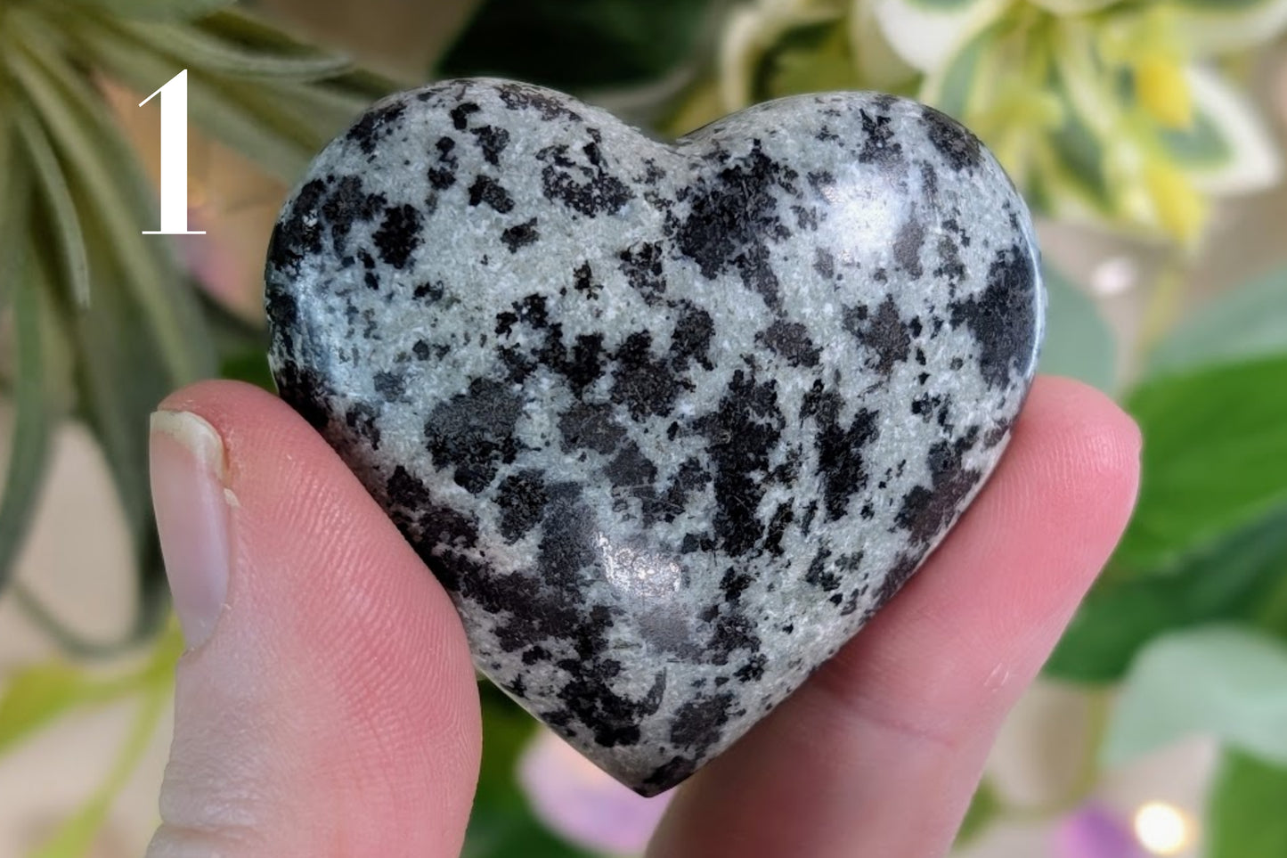 Dalmatian Jasper Heart 2"