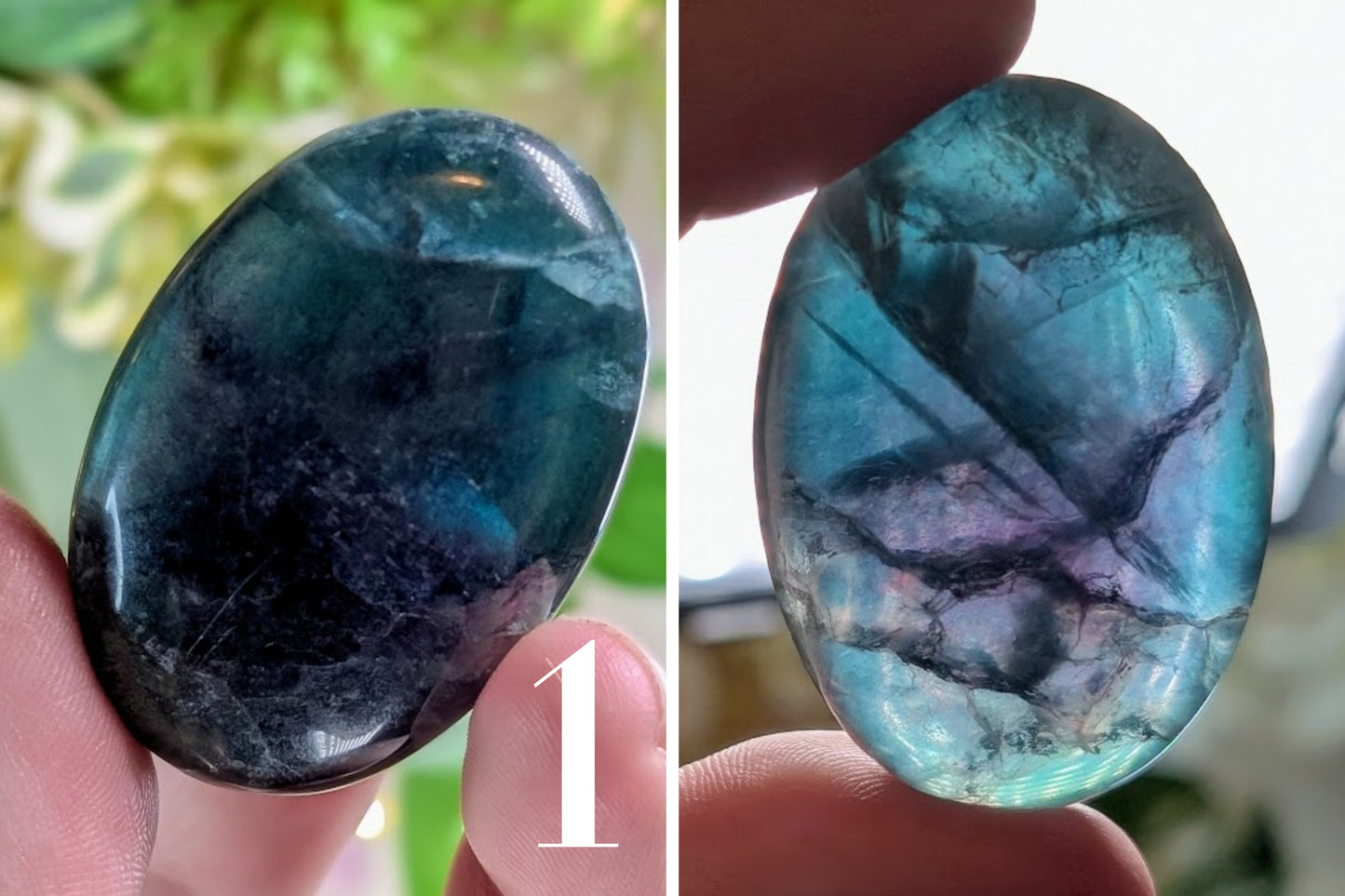 Fluorite Palm Stone 2"