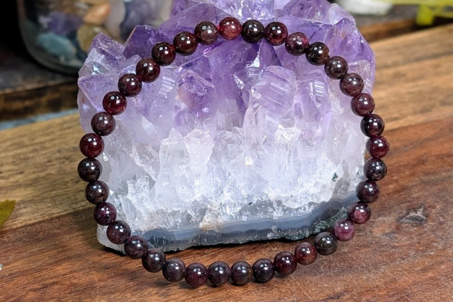 Garnet Beaded Bracelet