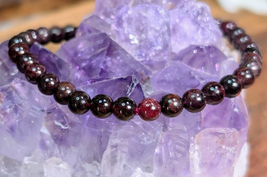 Garnet Beaded Bracelet