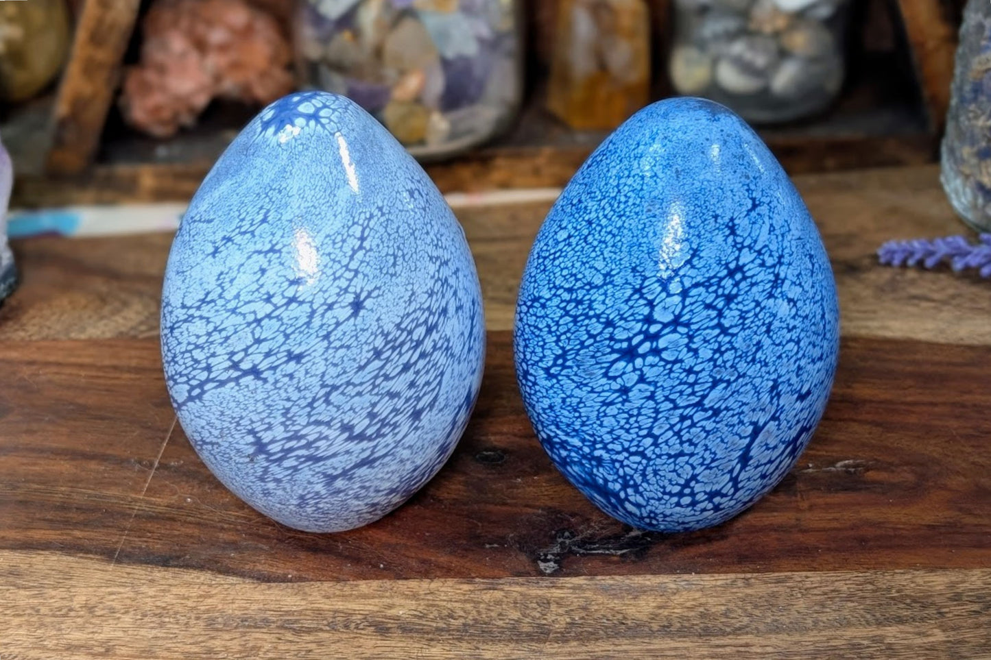 Blue Glass Flat Base Egg