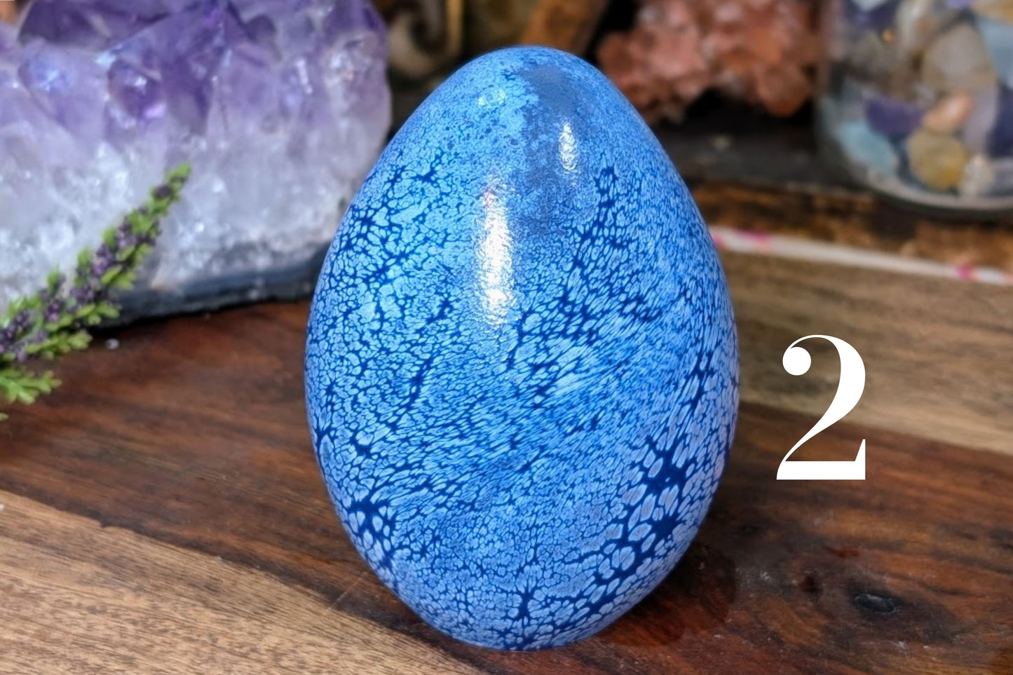 Blue Glass Flat Base Egg