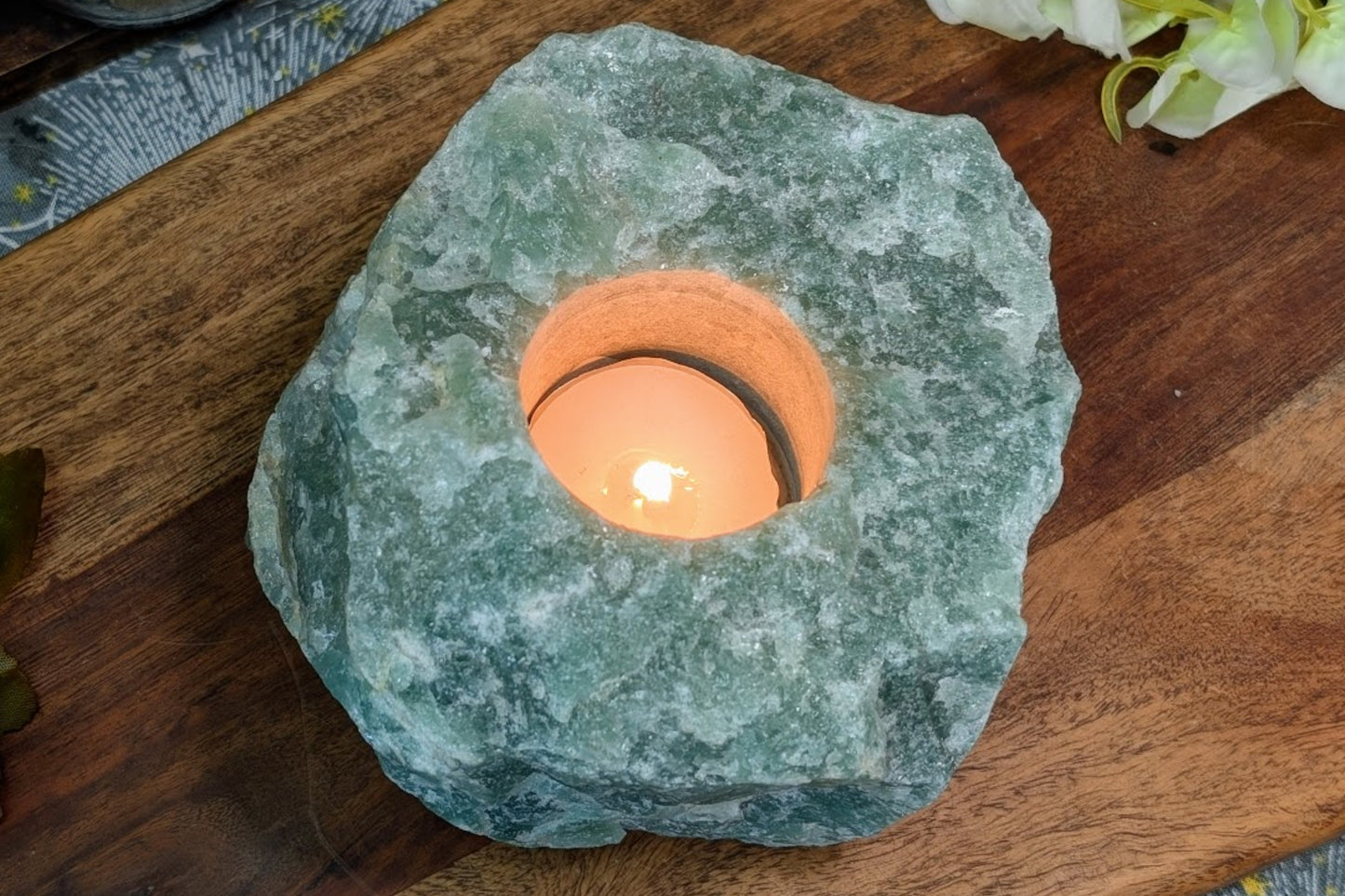 Green Aventurine Tealight Holder