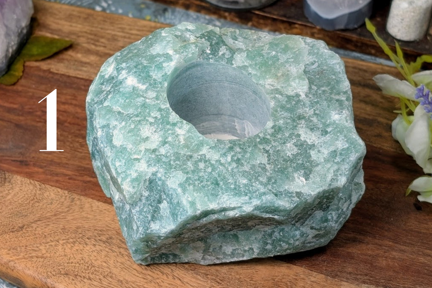 Green Aventurine Tealight Holder