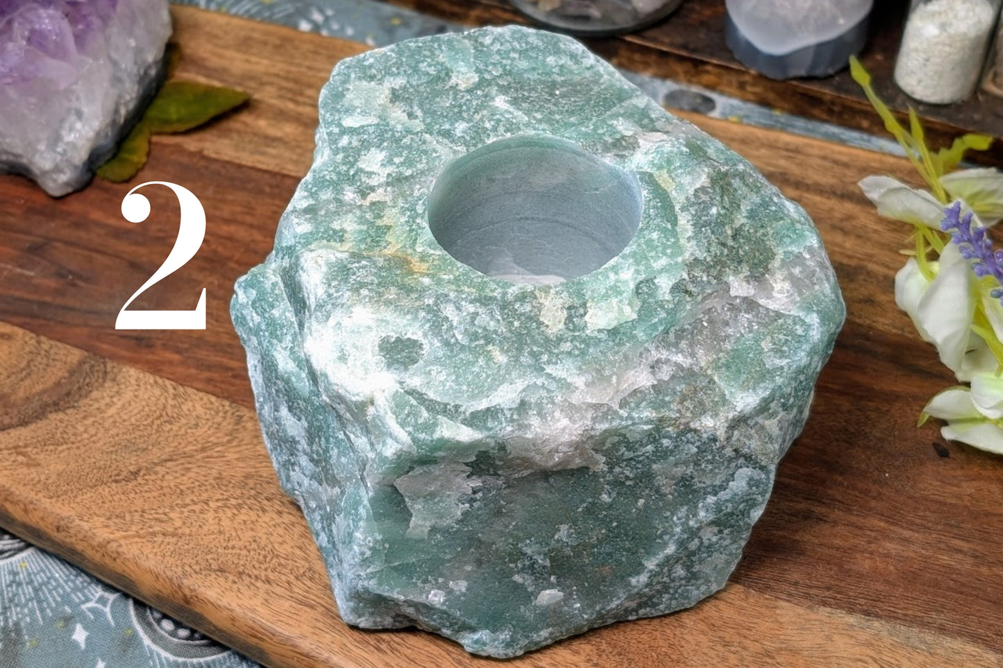 Green Aventurine Tealight Holder