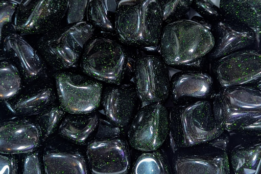 Green Goldstone Tumbled - Set of 3