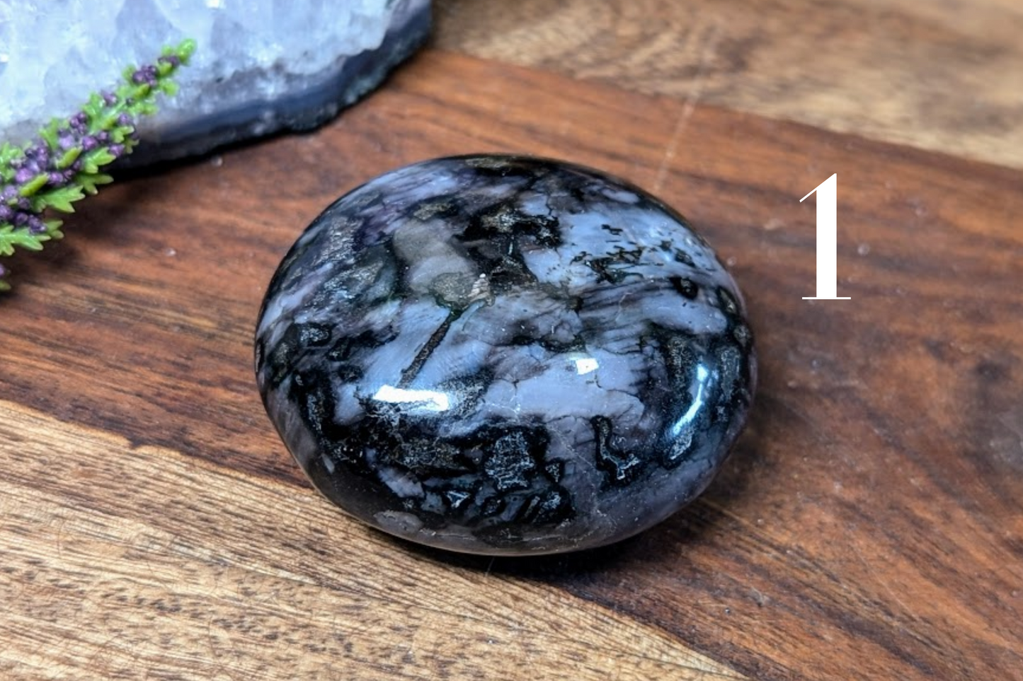 Merlinite (Indigo Gabbro) Palm Stone