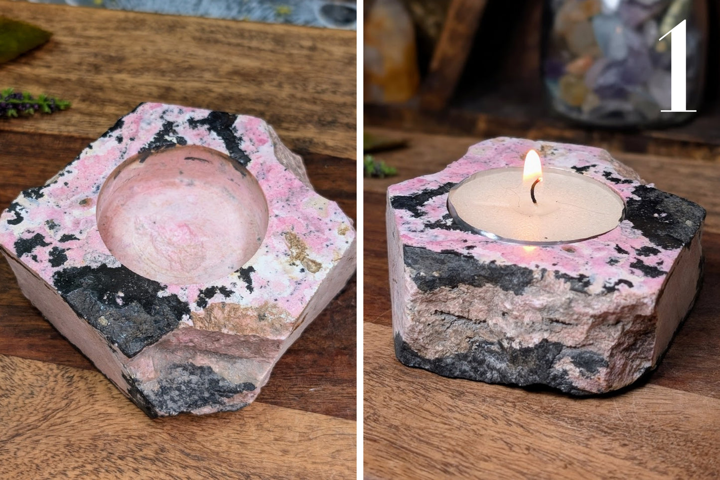 Rhodonite Tea Light Holder