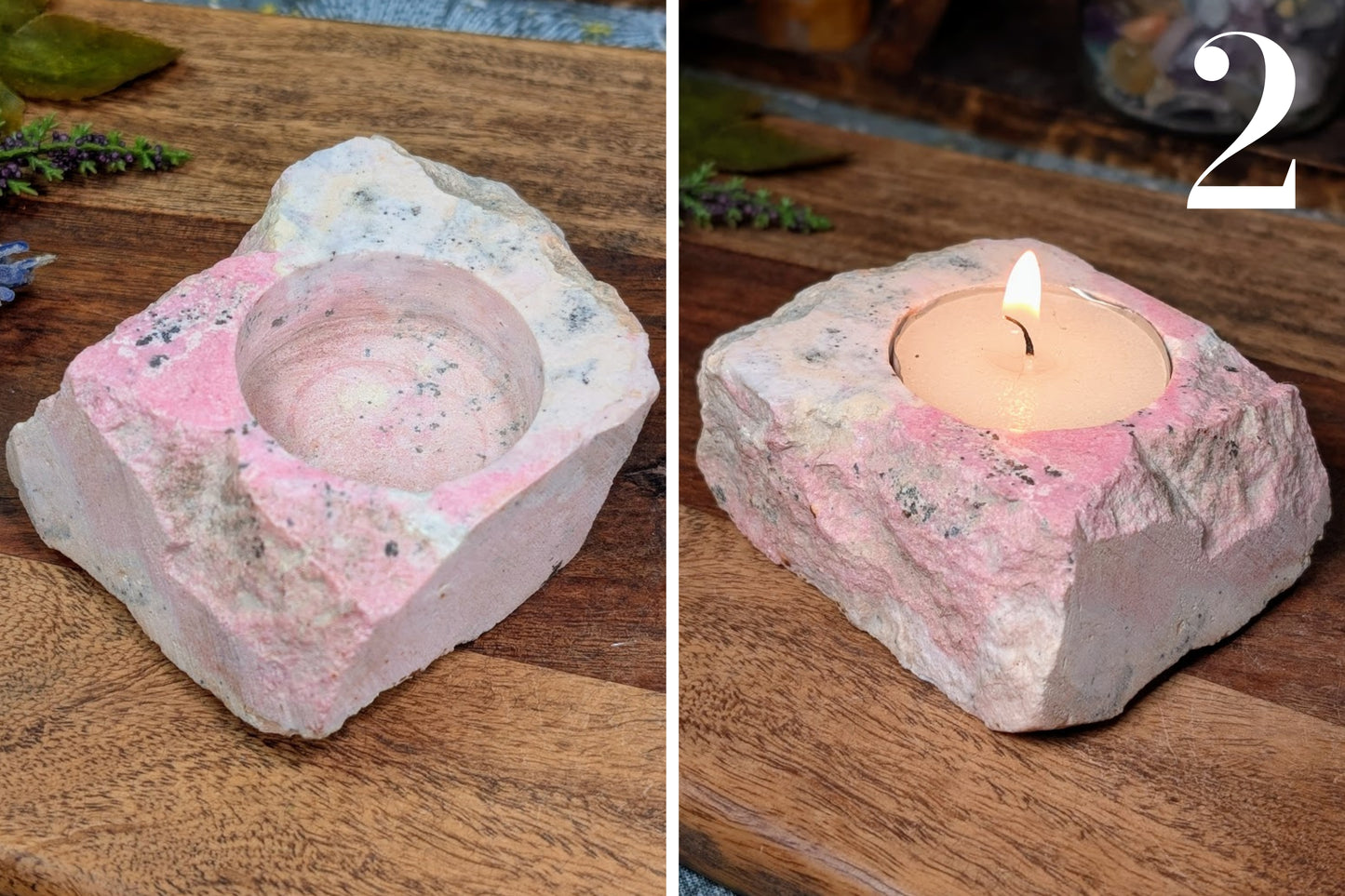 Rhodonite Tea Light Holder