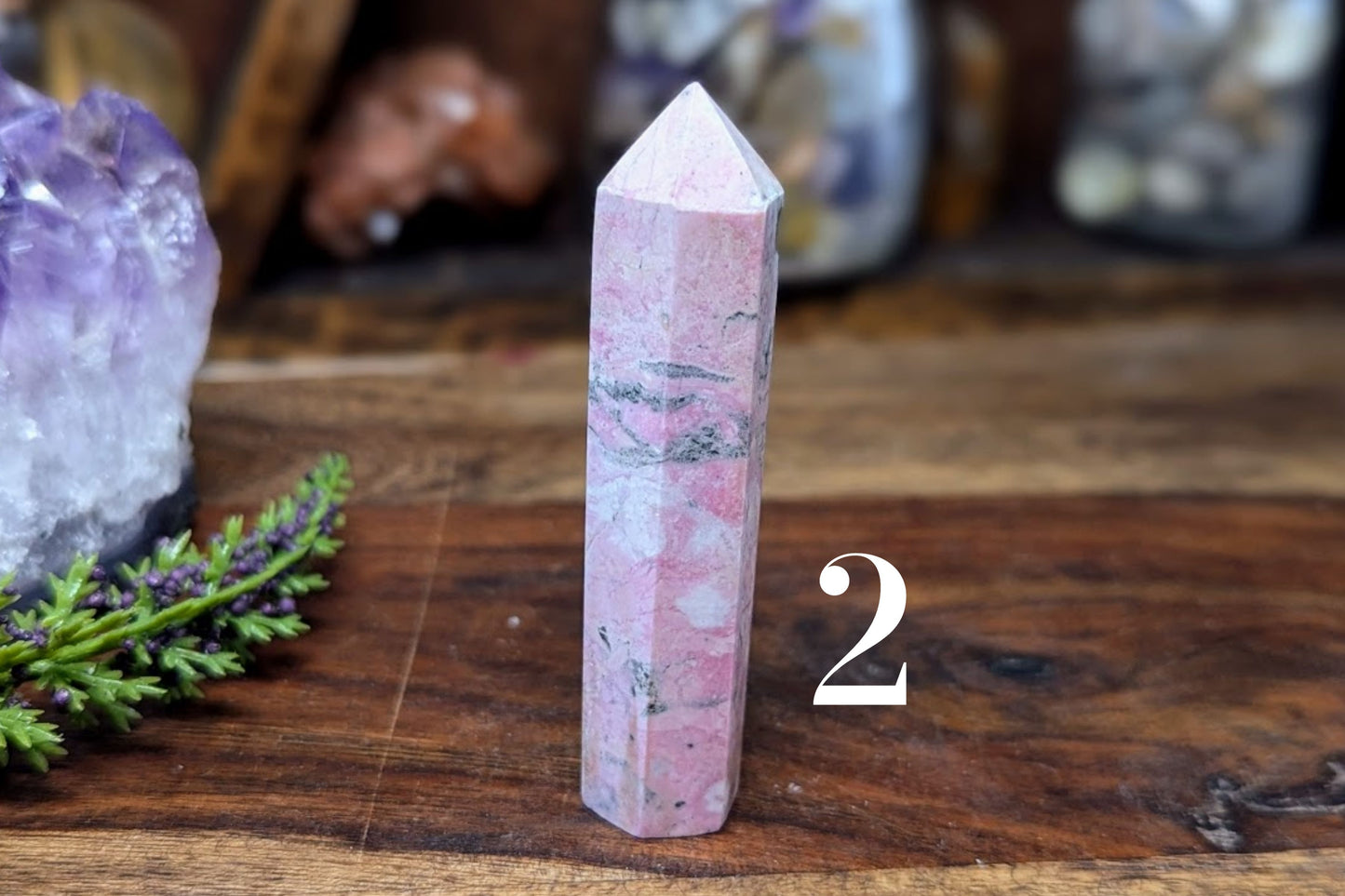 Rhodonite Pencil Point 2"