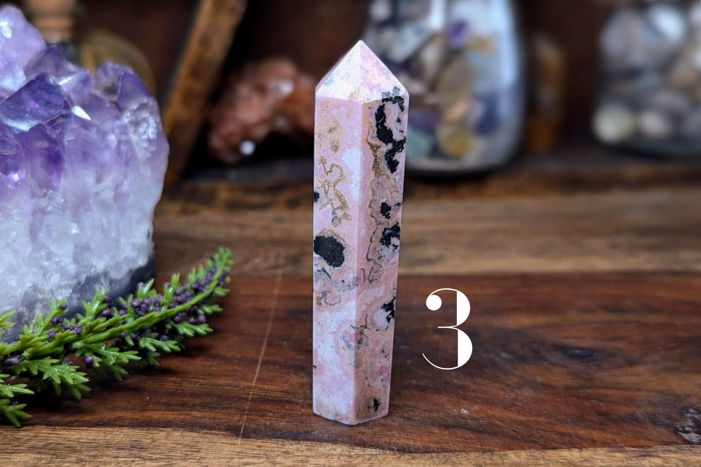 Rhodonite Pencil Point 2"