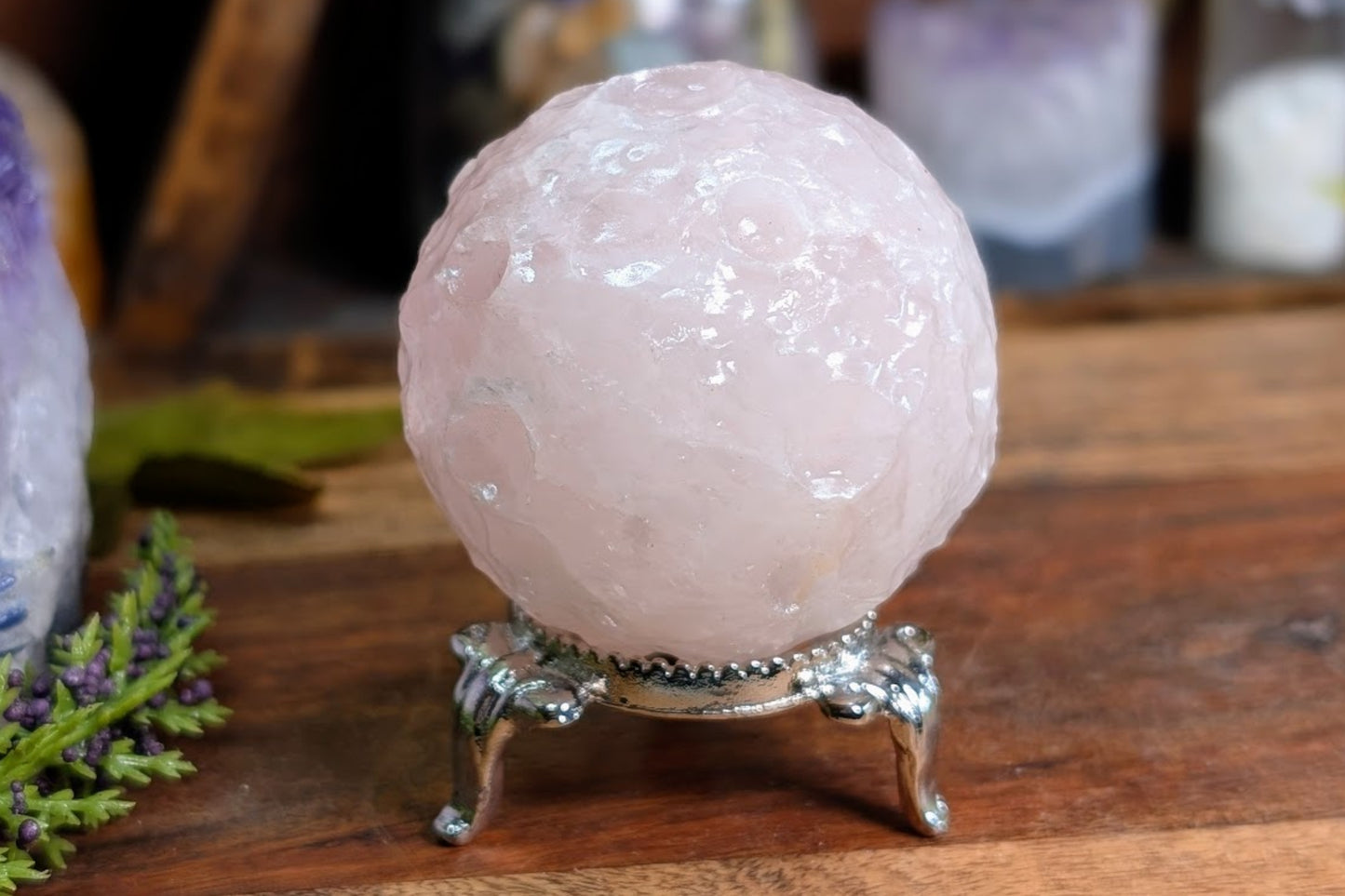 Rose Quartz Moon Sphere