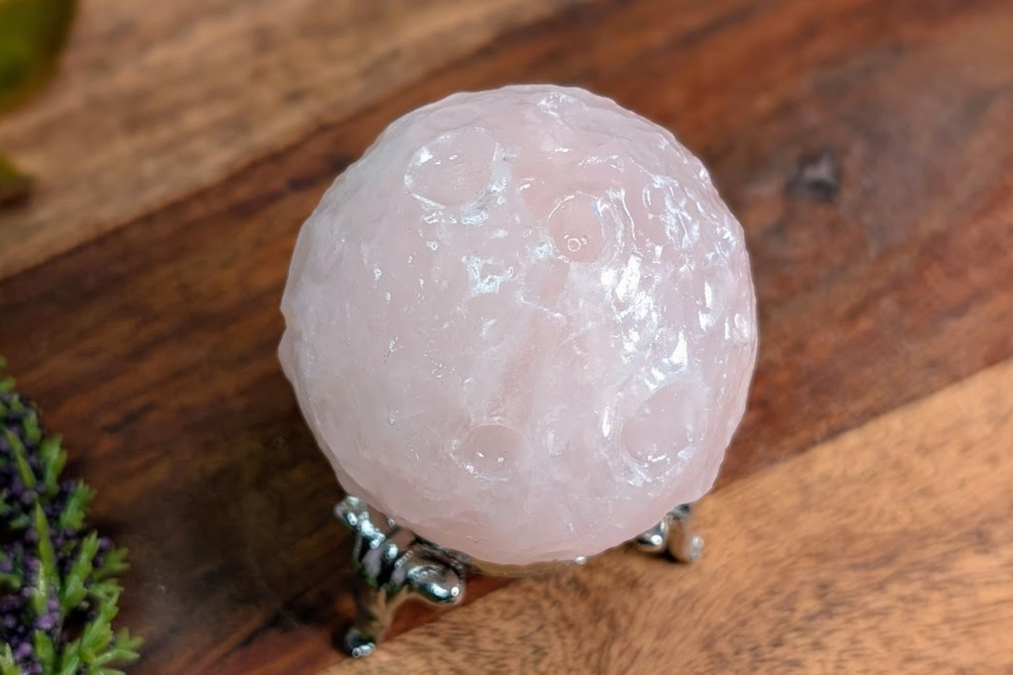 Rose Quartz Moon Sphere