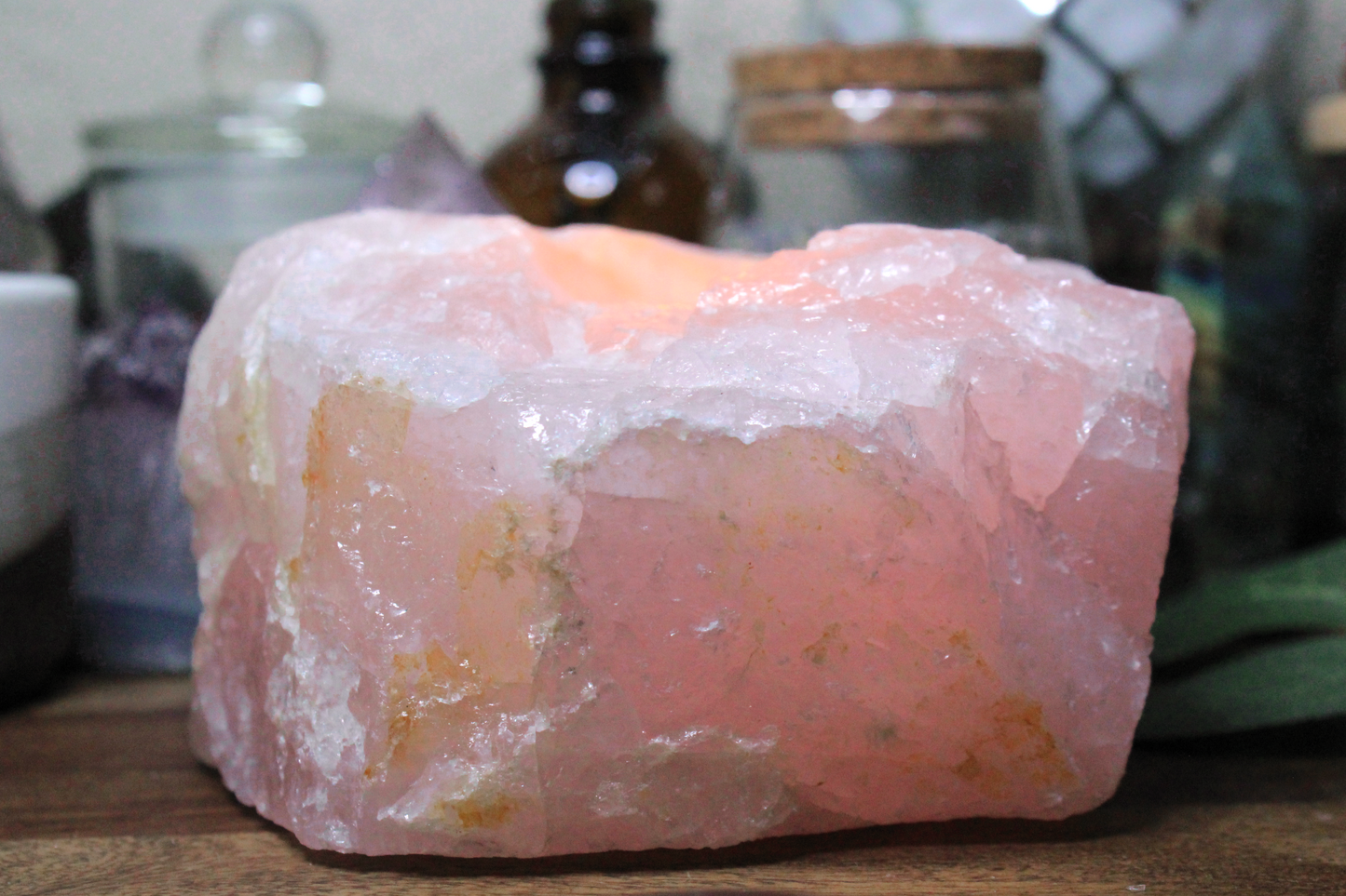 Rose Quartz Tea Light Holder