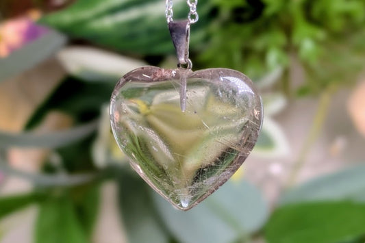 Rutilated Quartz Heart Necklace