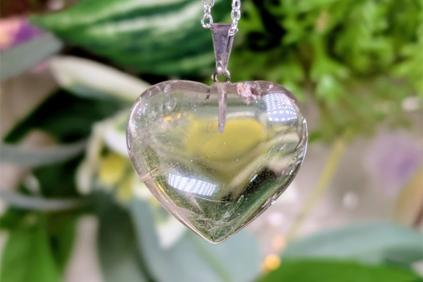 Rutilated Quartz Heart Necklace