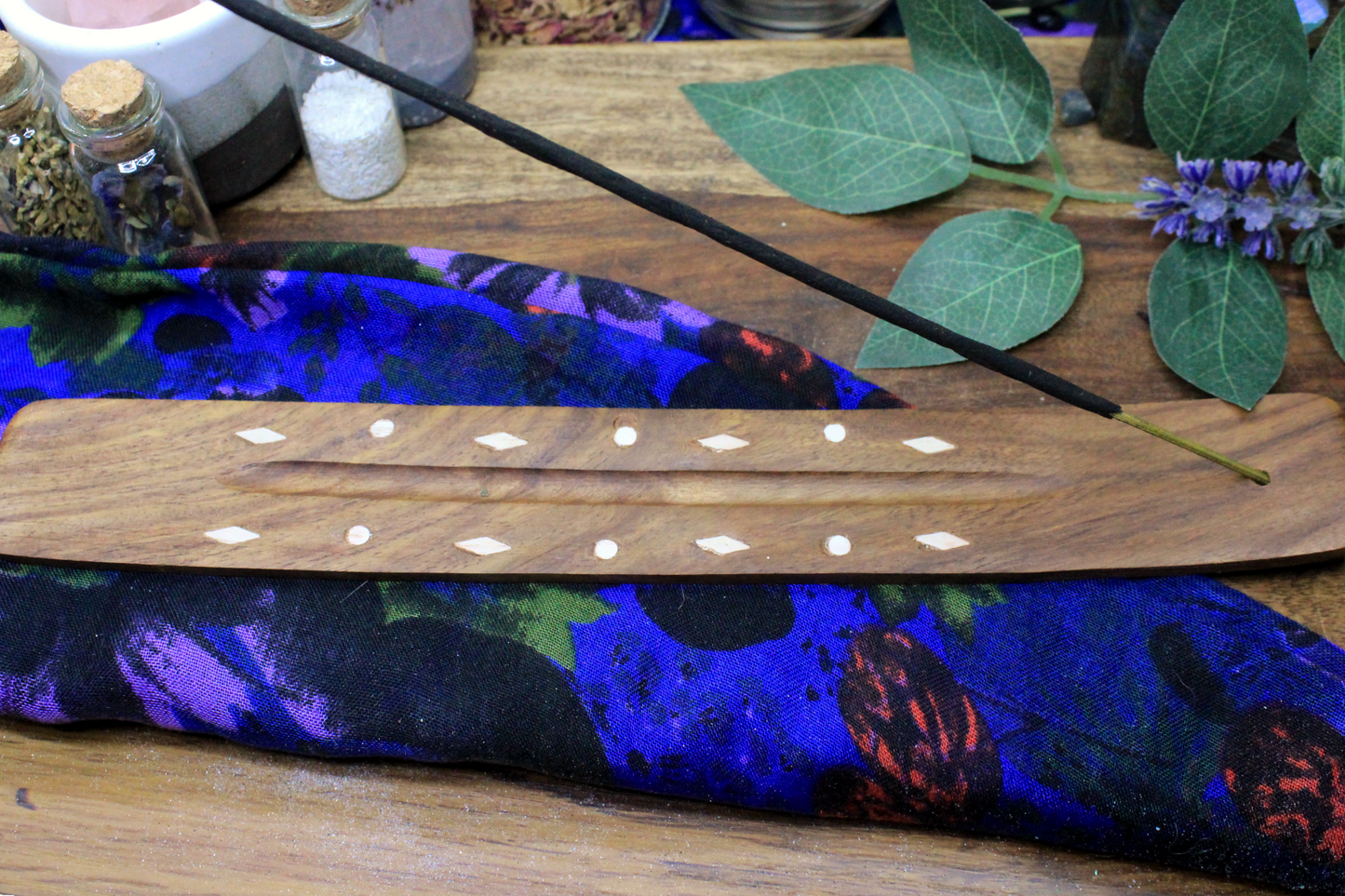 Sheesham Inlaid Wood Incense Holder